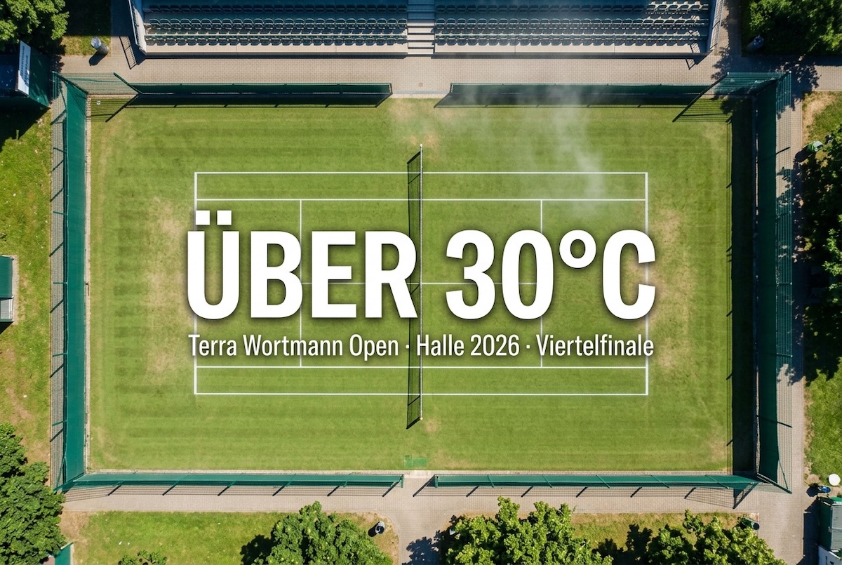 Gluthitze über dem Center Court: Halle kämpft beim Viertelfinaltag mit 30 Grad