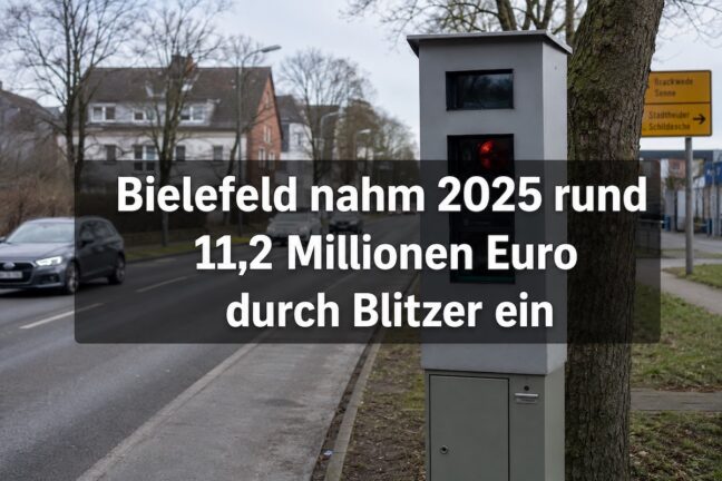 Bielefeld nimmt 2025 11,2 Millionen Euro durch Blitzer ein 3 Bielefeld nimmt 2025 11,2 Millionen Euro durch Blitzer ein