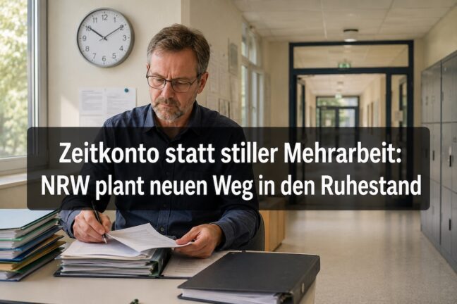 Zeitkonto statt stiller Mehrarbeit: NRW plant neuen Weg in den Ruhestand