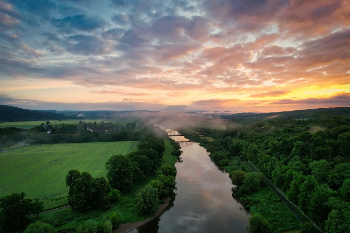 Weser bei Höxter fällt auf historischen Tiefstand 1 Weser bei Höxter